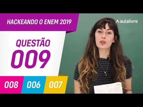 Thumbnail da aula: Enem 2019 | Português: Função de campanha publicitária | Questão 9 (branco)