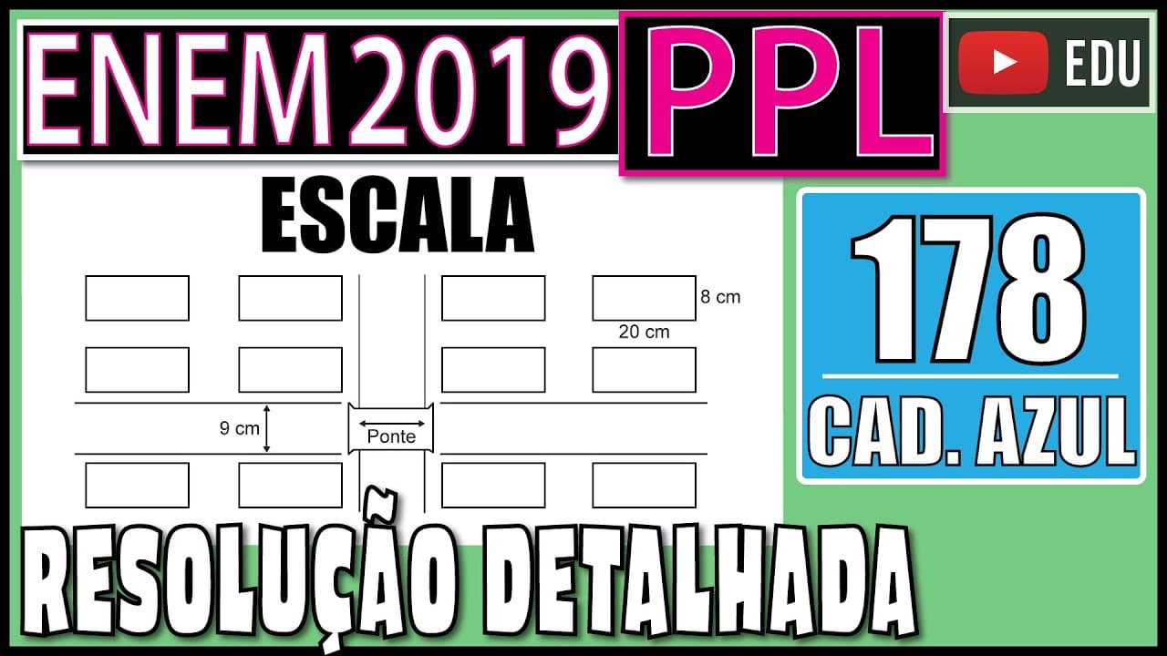 Thumbnail: [ENEM 2019 PPL] 178 📘 ESCALA Em um trabalho escolar, um aluno fez uma planta do seu bairro