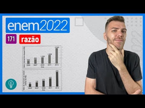 Thumbnail da aula: ENEM 2022 - Q171 - No período de 2005 a 2013, o valor de venda dos imóveis em...- RAZÃO