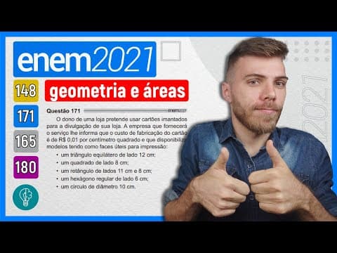 Thumbnail da aula: 🛑171 Enem 2021 - GEOMETRIA - O dono de uma loja pretende usar cartões imantados para a sua