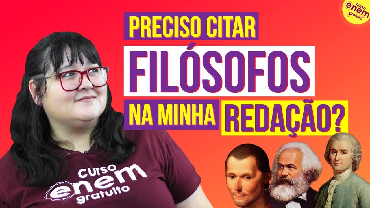 Thumbnail: PRECISO CITAR FILÓSOFOS NA REDAÇÃO DO ENEM? | Dicas para a redação do Enem