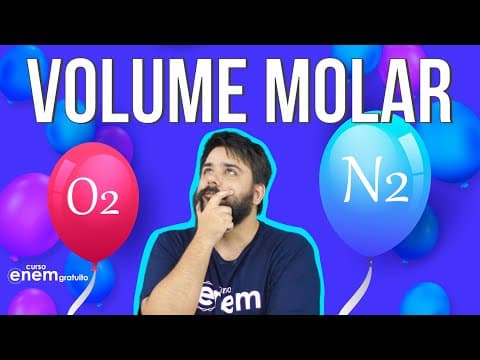 Thumbnail da aula: VOLUME MOLAR  DOS GASES: o que é, fórmulas, como calcular | Resumo de Quimica para o Enem