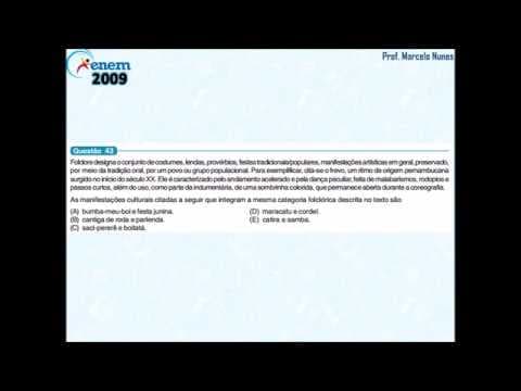 Thumbnail da aula: Enem 2009 (vazada): valorização do folclore (danças).