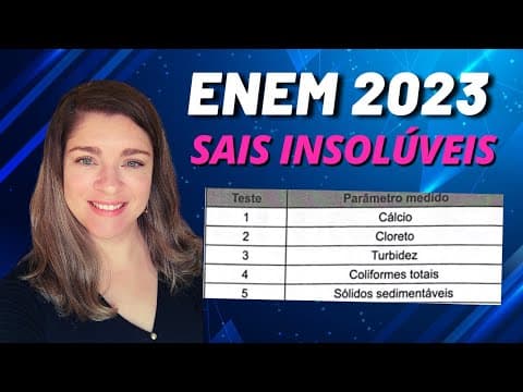 Thumbnail da aula: Química inorgânica | (Enem 2023) Em uma indústria, o controle da dureza da água é importante quando