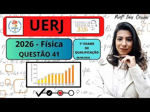 Thumbnail da aula: 🔵 FÍSICA / UERJ 2026 / QUESTÃO 41 / 1° EQ / No gráfico, está indicada a variação da média da (...)