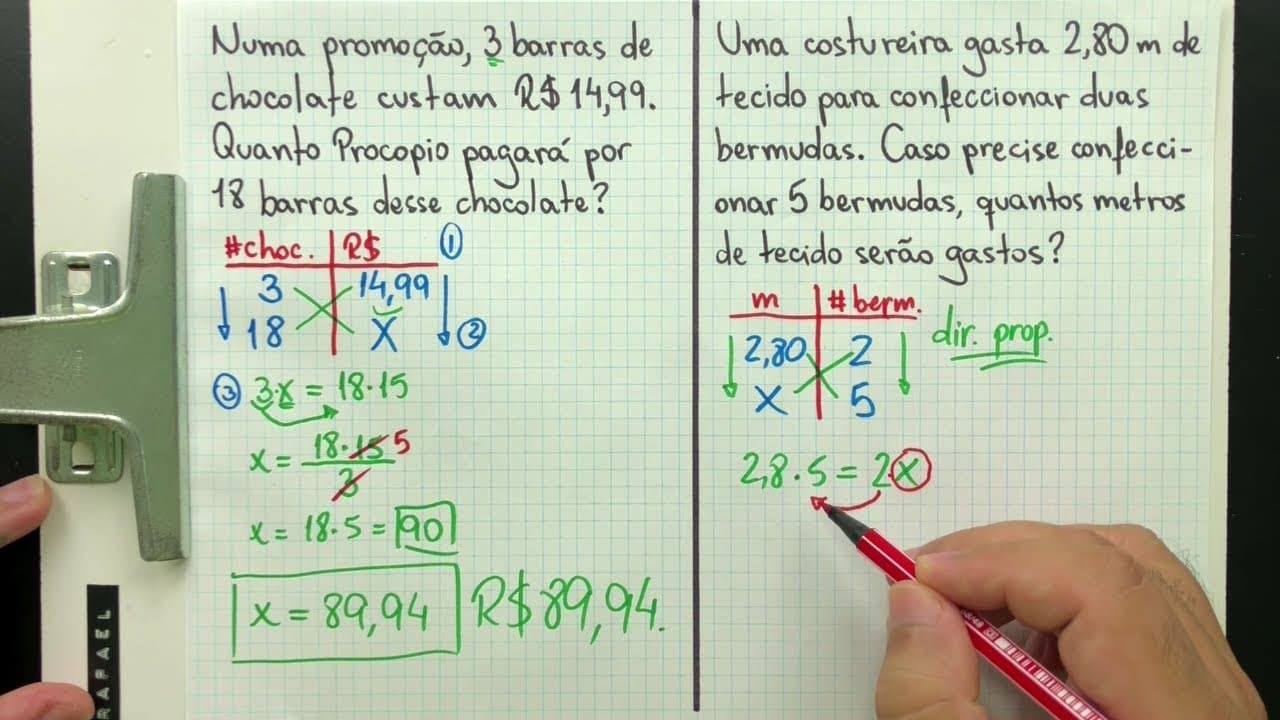 Thumbnail: 💡 DICA 12 - Exemplo de REGRA DE TRÊS SIMPLES DIRETA feito em 3 PASSOS