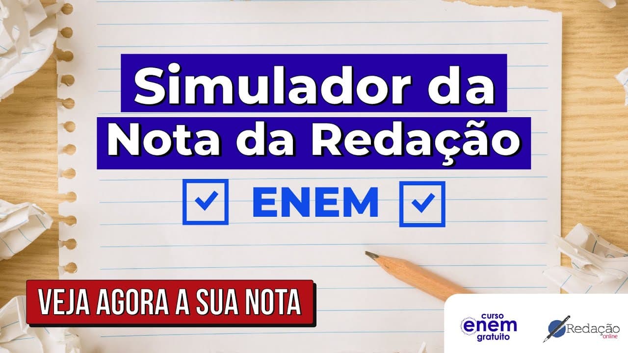 Thumbnail: CORREÇÃO DE REDAÇÃO GRATUITA: simulador da nota da redação do Enem 2022 - Redação Online