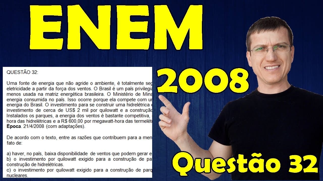 Thumbnail: ENEM 2008  Questão 32 - Prova Amarela - Eletricidade - Prof  Marcelo Boaro