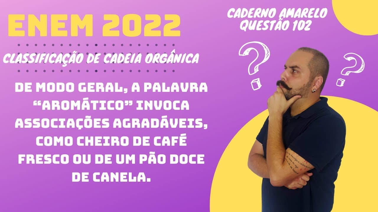 Thumbnail: ENEM 2022 - De modo geral, a palavra “aromático” invoca associações agradáveis, como cheiro de café