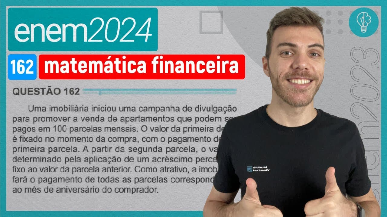 Thumbnail: Uma imobiliária iniciou uma campanha de divulgação para promover a venda de - MATEMÁTICA FINANCEIRA