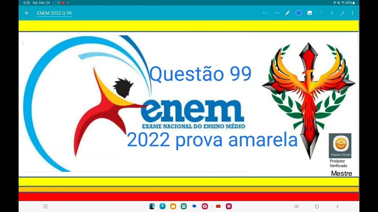 Thumbnail: ENEM 2022 questão 99, Afim de classificar as melhores rotas em um aplicativo de trânsito