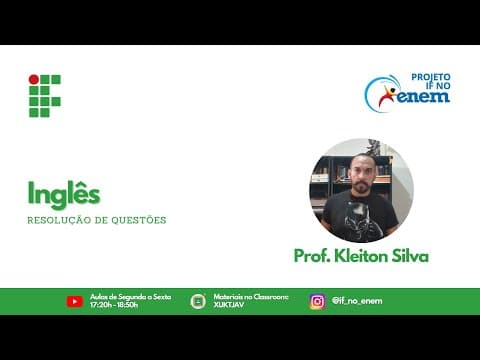 Thumbnail da aula: Inglês com Prof. Kleiton Silva (03/09) - Resolução de questões