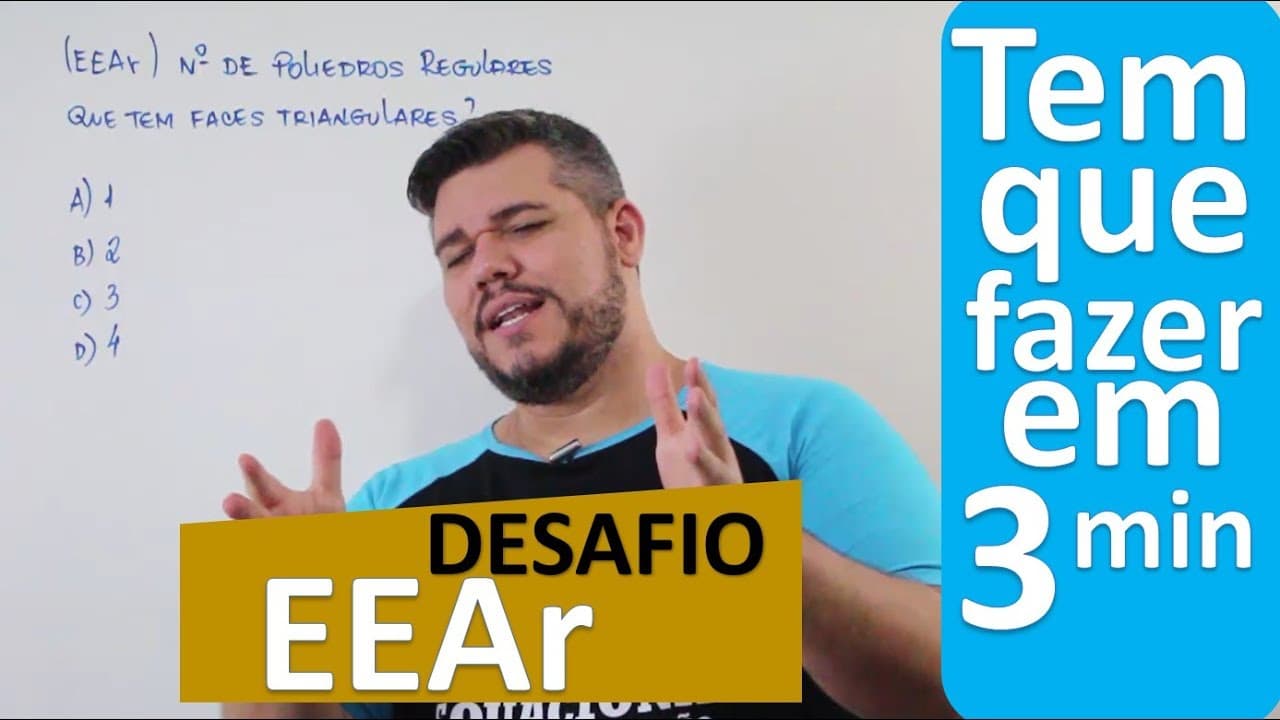 Thumbnail: 😎DESAFIO EEAr #5 - Tem que fazer em 3 minutos! Poliedros regulares