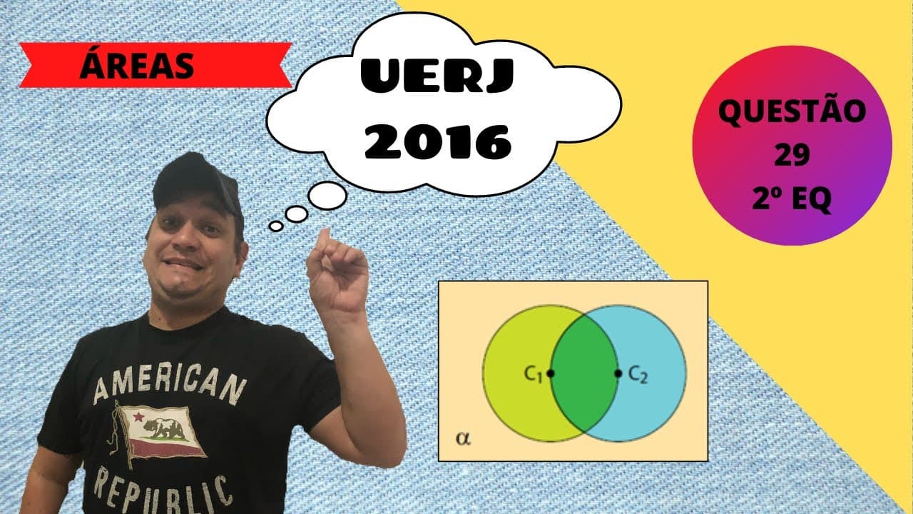 Thumbnail: UERJ 2016 2 EQ Questão 29 - Matemática. Área Geometria plana Círculo