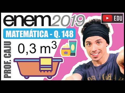 Thumbnail da aula: [ENEM 2019] 148 📘 REGRA DE TRÊS O rótulo da embalagem de um cosmético informa que a dissolução