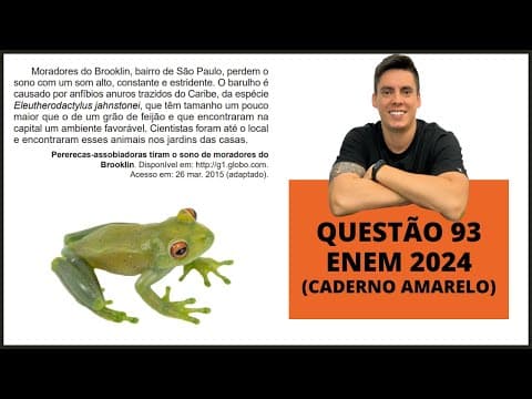 Thumbnail da aula: BIOLOGIA ENEM 2024! "Moradores do Brooklin, bairro de São Paulo, perdem o sono com um som alto..."