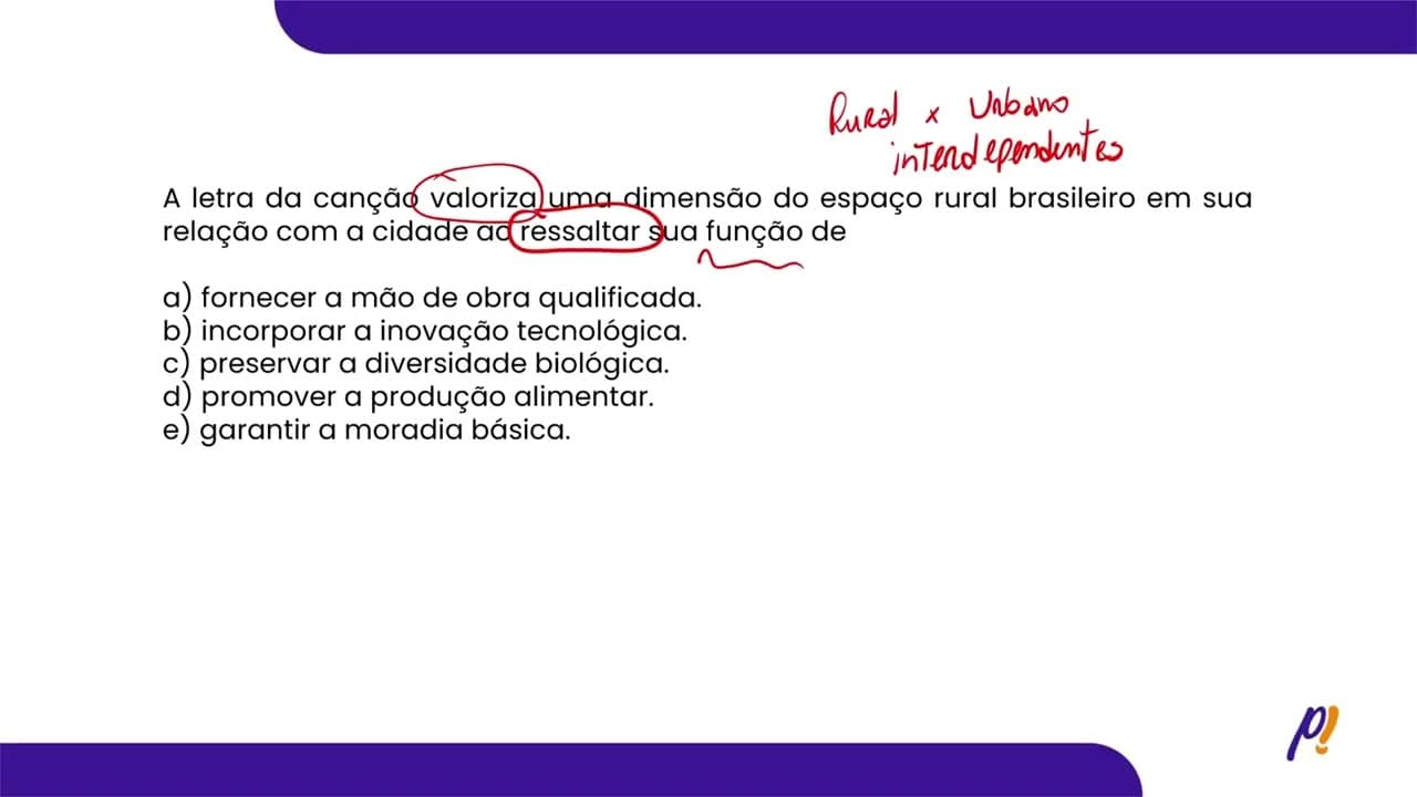 Thumbnail: ENEM 2022 - A evolução da industrialização e as transformações | A letra da canção valoriza uma...