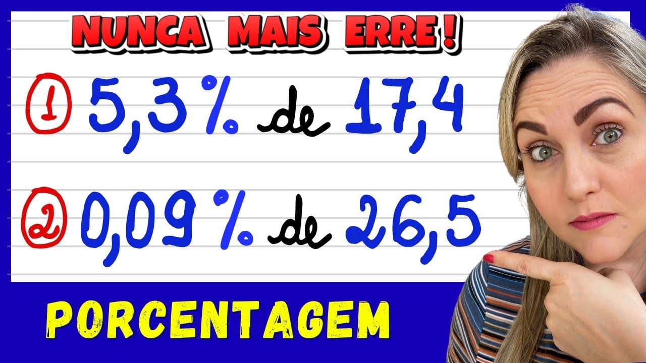 Thumbnail: CONSEGUE RESOLVER PORCENTAGEM COM VÍRGULA? EXPLICAÇÃO PARA VOCÊ APRENDER MATEMÁTICA AGORA!