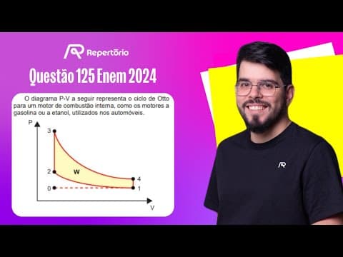 Thumbnail da aula: [ENEM 2024] Questão 125: O diagrama P-V a seguir representa o ciclo de Otto...