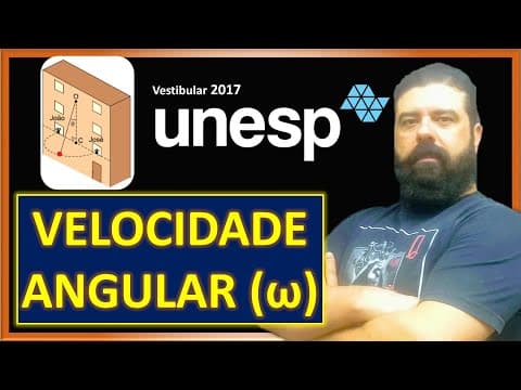 Thumbnail da aula: Unesp 2017 | 77 - Velocidade angular+ pêndulo cônico