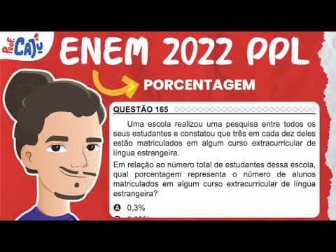 Thumbnail da aula: [ENEM 2022 PPL] 165 📘 PORCENTAGEM Uma escola realizou uma pesquisa entre todos os seus estudantes