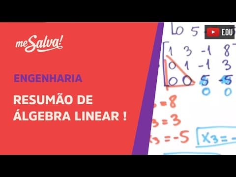 Thumbnail da aula: [AO VIVO] Me Salva! Resumão de Álgebra Linear!