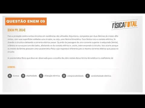 Thumbnail da aula: Lista ENEM Questão 09 Disjuntos | Limitador de Corrente Elétrica