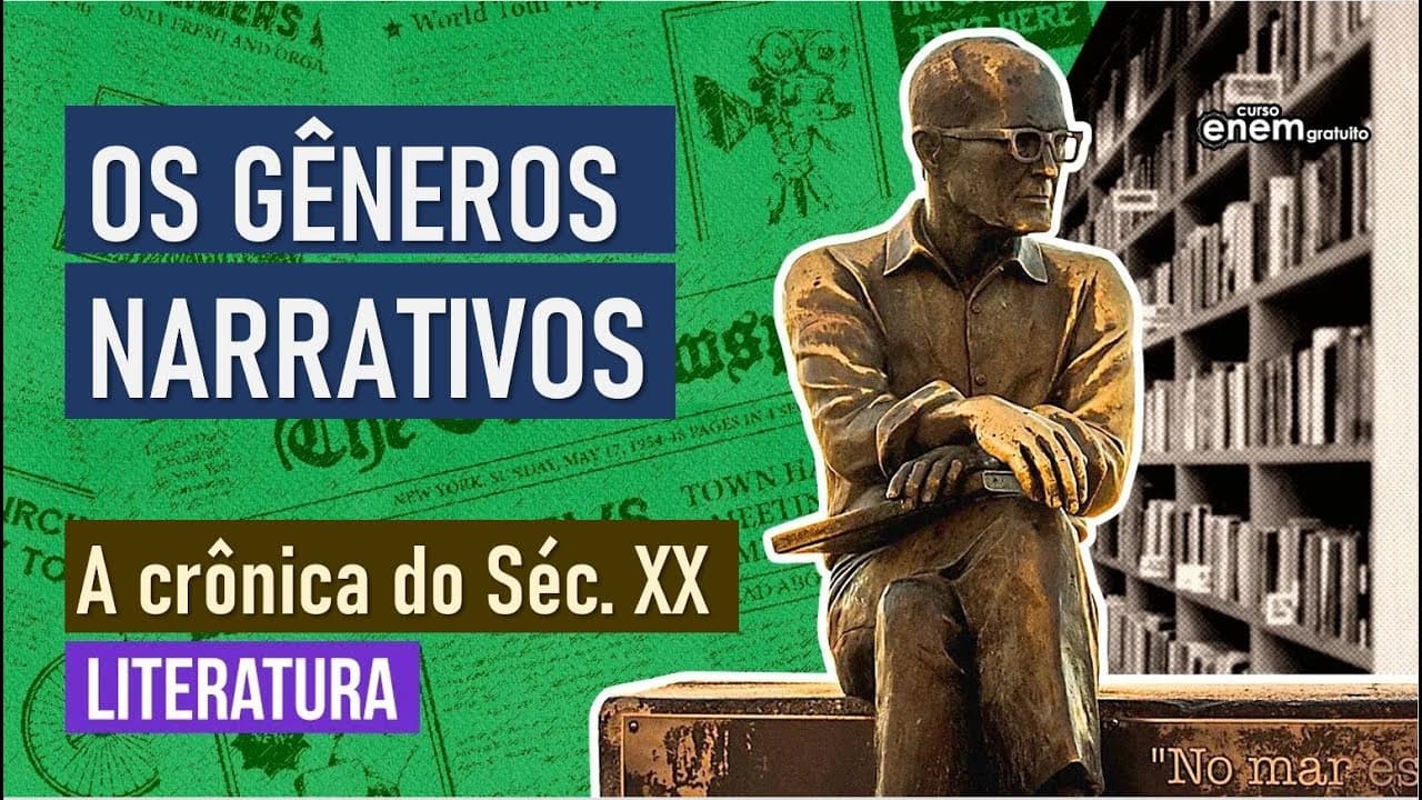 Thumbnail: GÊNEROS NARRATIVOS: a crônica do século XX | Resumo de Literatura para o Enem | Camila Brambilla