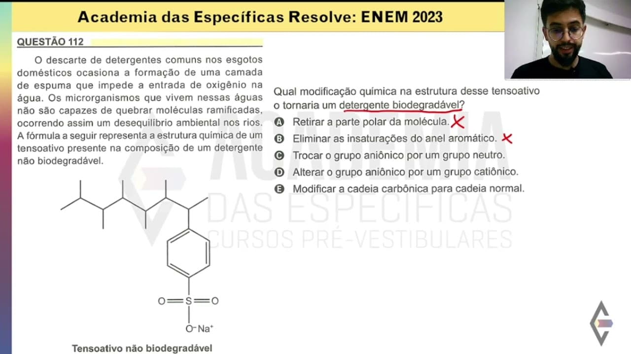 Thumbnail: Resolução ENEM 2023 - Caderno Amarelo - Questão 112 - Gabarito E