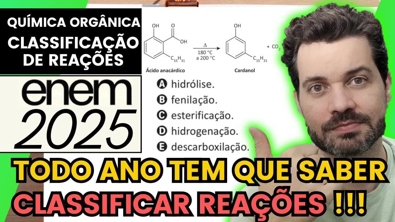 Thumbnail: ✏️ENEM 2025 | O fruto do cajueiro é um aquênio repleto de um líquido escuro, quase preto, cáustico