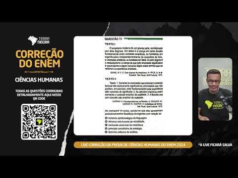 Thumbnail da aula: ENEM 2024 - Filosofia - 73 Prova Verde