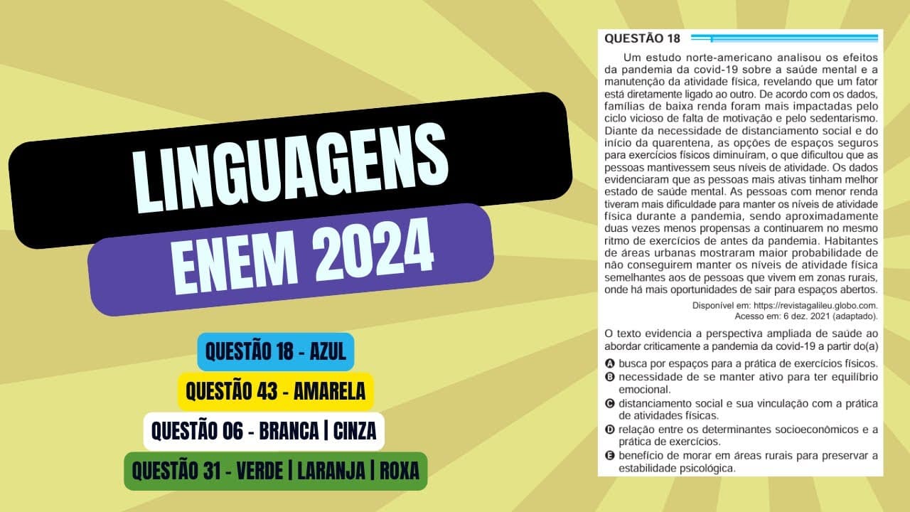 Thumbnail: Resolução questão 18 (PROVA AZUL) | Linguagens ENEM 2024
