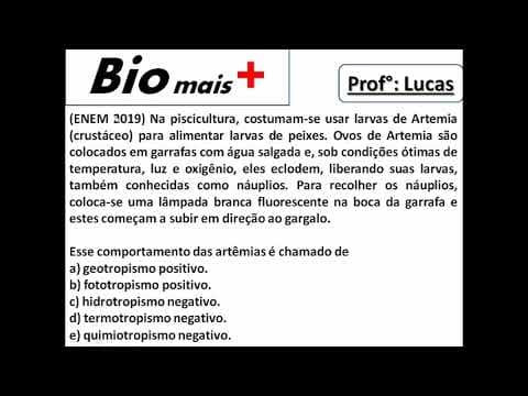 Thumbnail da aula: Na piscicultura, costumam-se usar larvas de Artemia (crustáceo) para... ENEM 2019