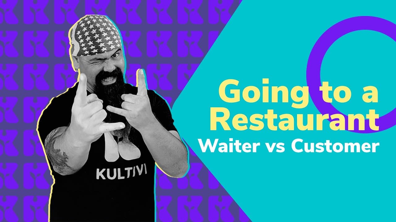 Thumbnail: Going to a restaurant WAITER vs CUSTOMER | Inglês 2.0
