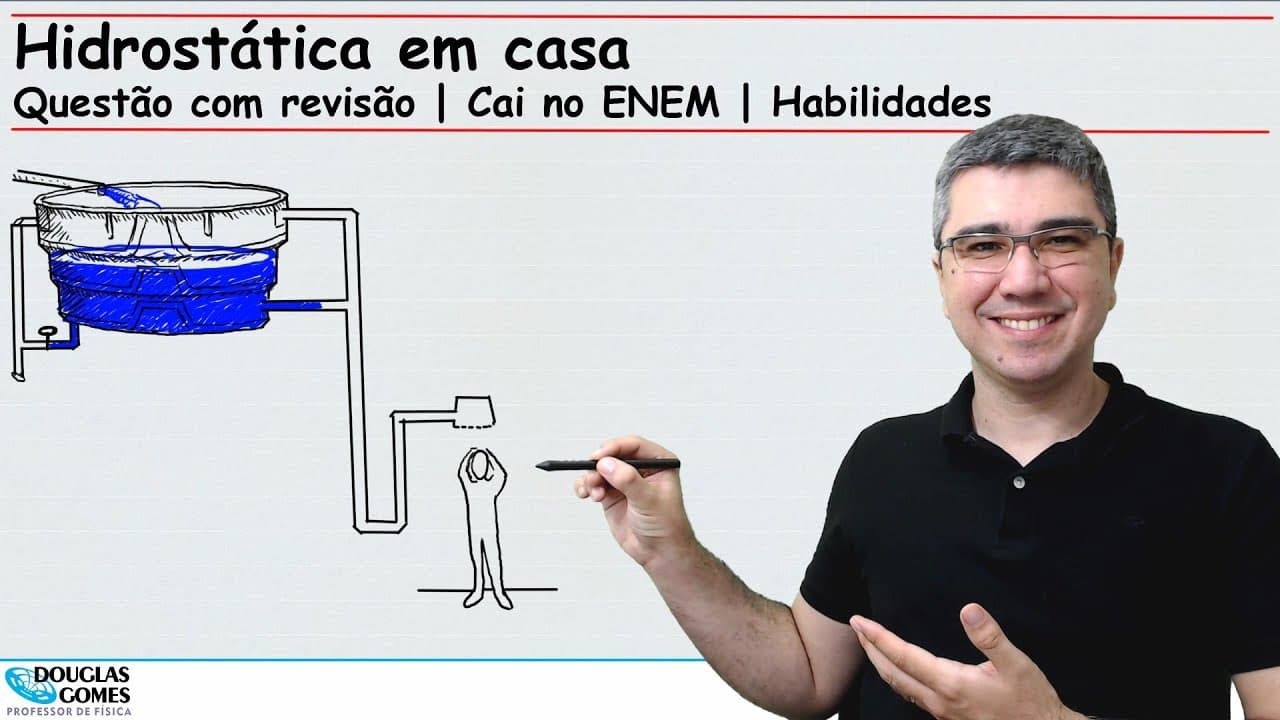 Thumbnail: Pressão na torneira e a caixa d'água | Questão com revisão | Cai no ENEM