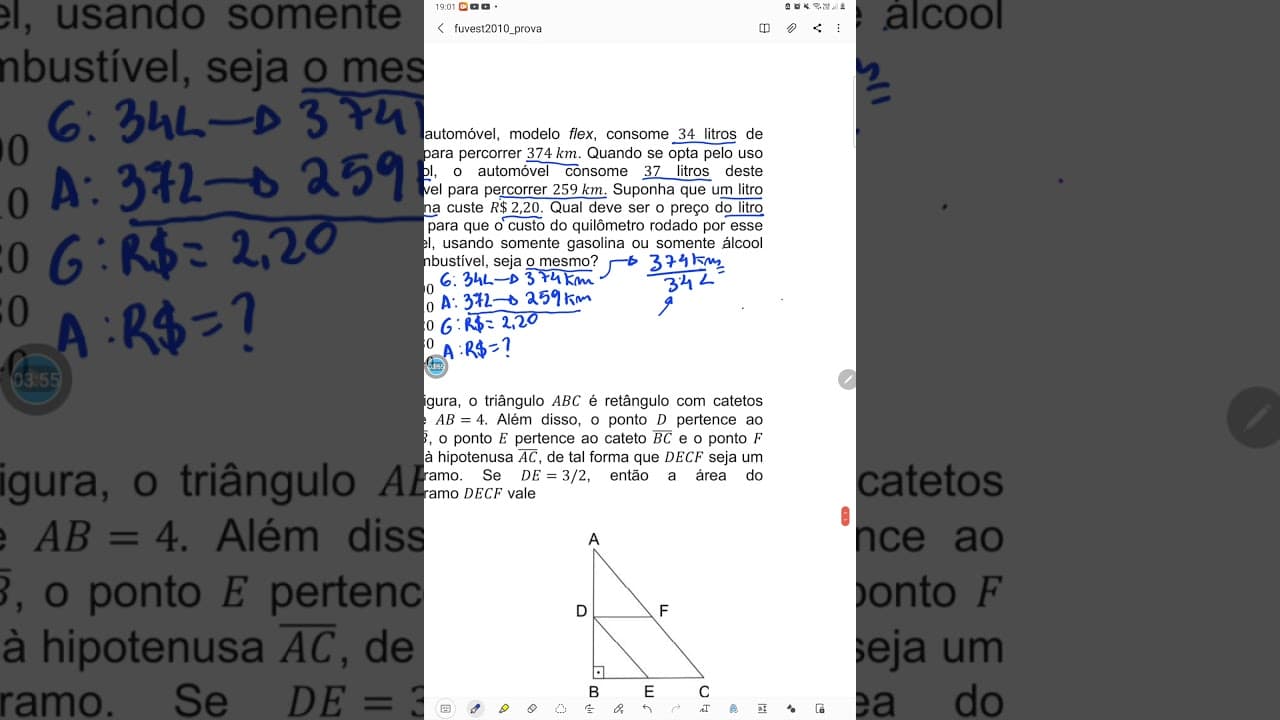 Thumbnail: FUVEST 2010 - Matemática- QUESTÃO 71
