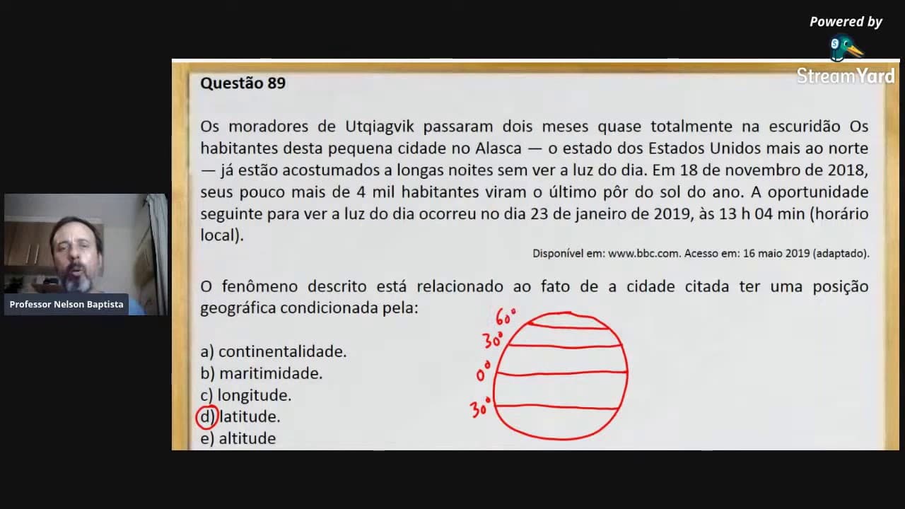 Thumbnail: Correção da questão 89 ENEM 2019