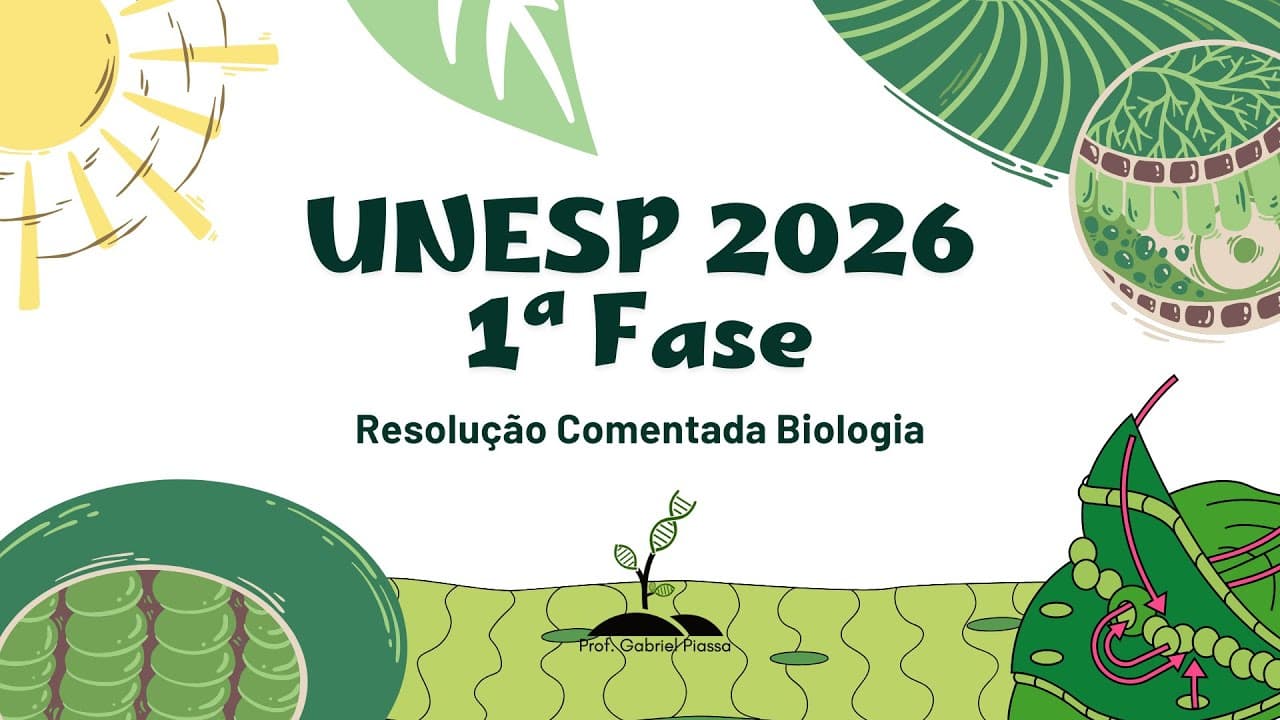 Thumbnail: RESOLUÇÃO UNESP 2026 BIOLOGIA 1ª FASE