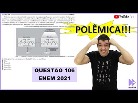 Thumbnail da aula: A QUESTÃO MAIS POLÊMICA DO ENEM 2021!!! "A icterícia, popularmente conhecida por amarelão..."