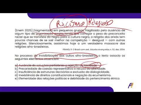Thumbnail da aula: ENEM 2025 | Fragmentada em pequenos grupos, fragilizada pela ausência de algum tipo de...