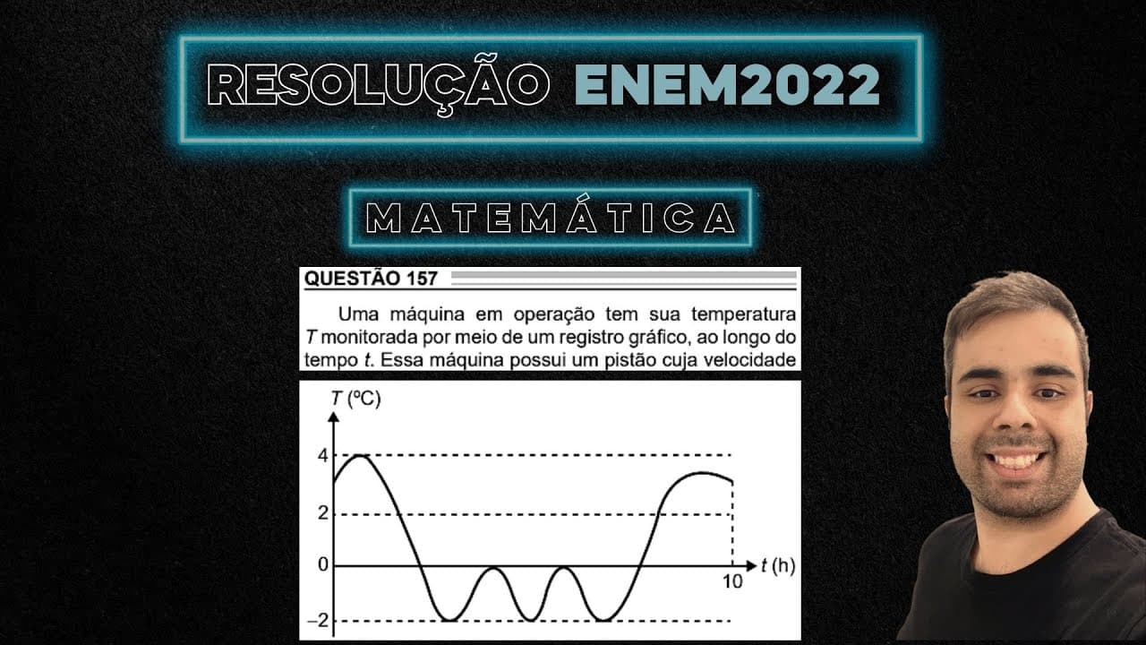 Thumbnail: ENEM 2022 Uma máquina em operação tem sua temperatura T monitorada por meio de um registro gráfico