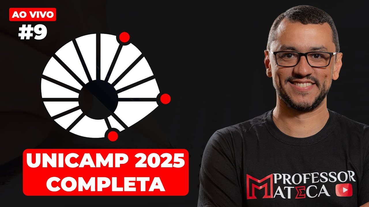 Thumbnail: Revisão UNICAMP 2026 | Resolução Completa da prova de Matemática 2025 #9