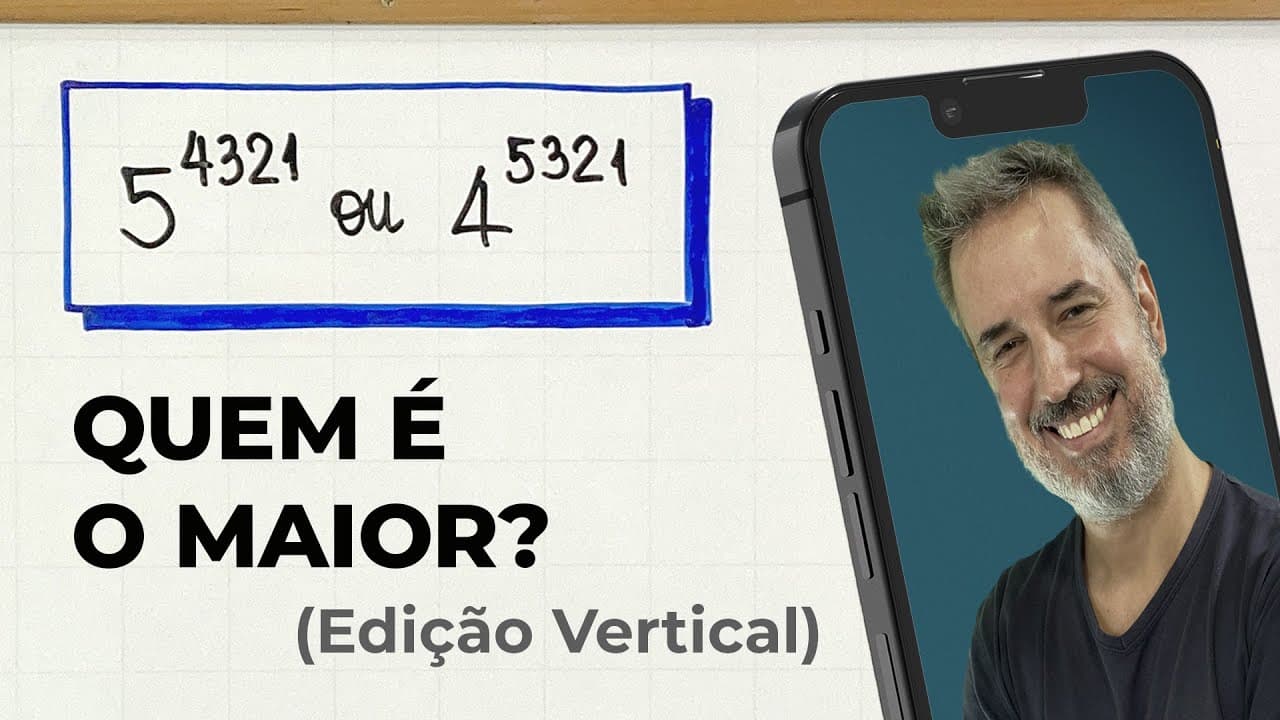 Thumbnail: Quem é o maior: 5⁴³²¹ ou 4⁵³²¹ ? (5^4321 ou 4^5321) [Vertical]