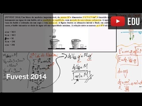Thumbnail da aula: Vestibular - Fuvest 2014 - Leis de Newton e Empuxo