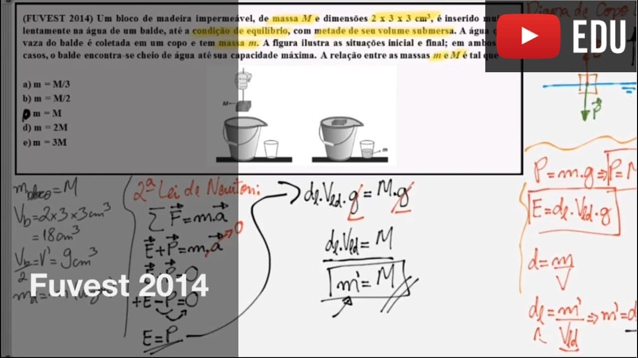 Thumbnail: Vestibular - Fuvest 2014 - Leis de Newton e Empuxo