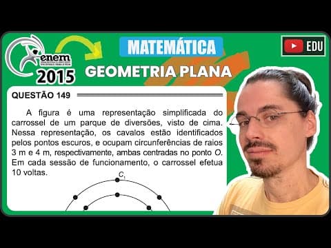Thumbnail da aula: [ENEM 2015 PPL] 149 📘 GEOMETRIA PLANA A figura é uma representação simplificada do carrossel de um