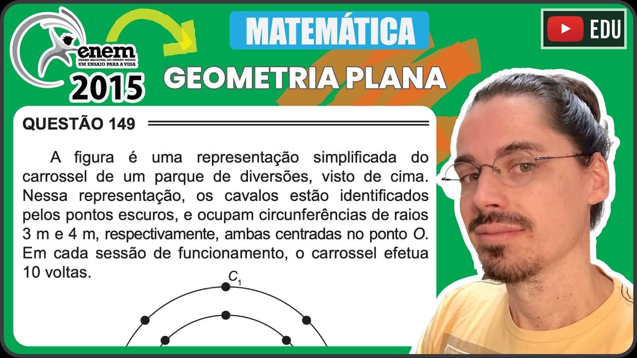 Thumbnail: [ENEM 2015 PPL] 149 📘 GEOMETRIA PLANA A figura é uma representação simplificada do carrossel de um