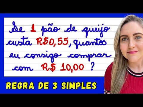 Thumbnail da aula: COMO RESOLVER PROBLEMA COM REGRA DE 3!! EXPLICAÇÃO DO CONTEÚDO, REGRA DE TRÊS SIMPLES!
