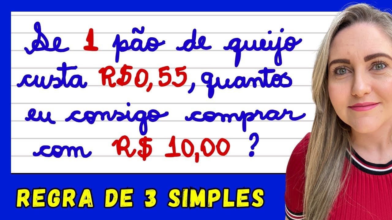 Thumbnail: COMO RESOLVER PROBLEMA COM REGRA DE 3!! EXPLICAÇÃO DO CONTEÚDO, REGRA DE TRÊS SIMPLES!