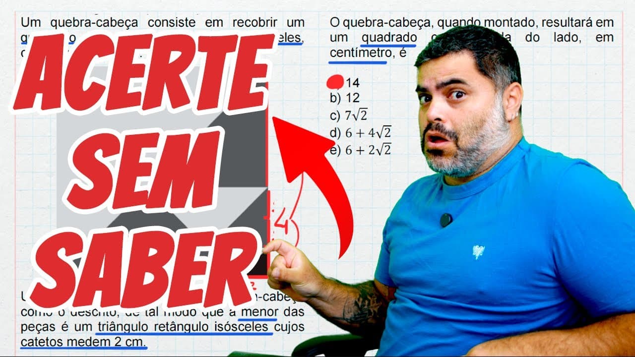 Thumbnail: 🔥 Como ACERTAR QUESTÕES DE MATEMÁTICA SEM SABER A MATÉRIA? Como CARTEAR EM MATEMÁTICA no ENEM 2025?